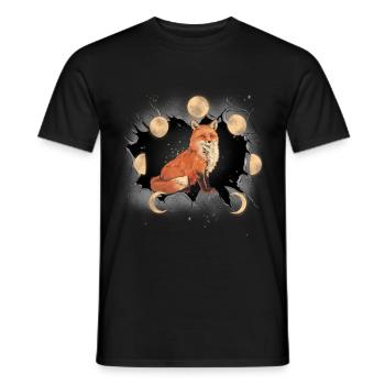 Fox Foxes Mystical Moon Fairy Tale Kids - Men's T-Shirt - black - Front - AI Model Male 178 light (178cm)