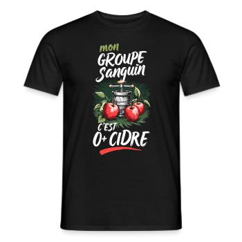 Meine Blutgruppe 0+ Cidre Apfelwein Fun - Männer T-Shirt - Schwarz - Vorne - AI Model Male 178 light (178cm)