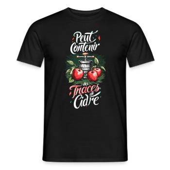 Peut Contenir des Traces de Cidre Cider Fun - T-shirt homme - noir - Devant - AI Model Male 178 light (178cm)
