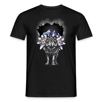 Wolf Wölfe Österreich Titol Gebirge Berge Berg - Männer T-Shirt - Schwarz - Vorne - AI Model Male 178 light (178cm)