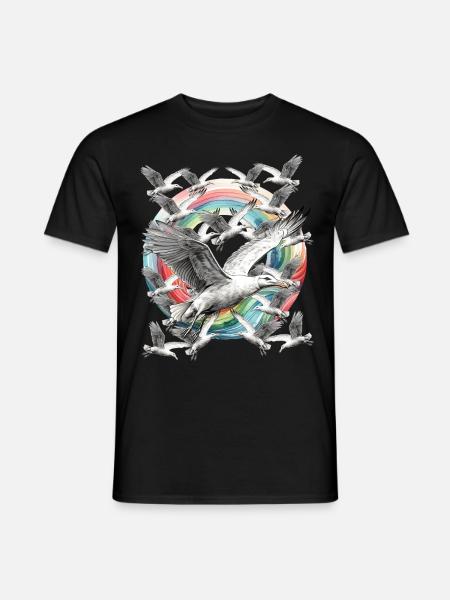 maritim Regenbogen Möwe Möwen Meer Küste Ahoi - Männer T-Shirt - Schwarz
