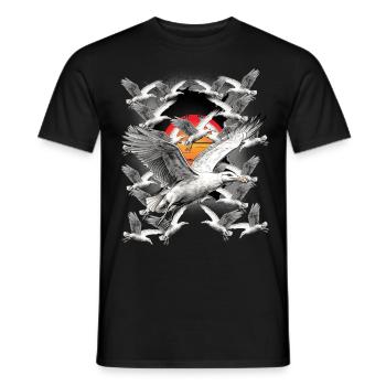 Küste Sonnenuntergang Möwe Möwen Seevögel - Männer T-Shirt - Schwarz - Vorne - AI Model Male 178 light (178cm)