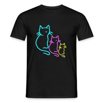 Chats, Chat, Enfant, Enfants, Bébé, Tout-petits, Années 80 - T-shirt homme - noir - Devant - AI Model Male 178 light (178cm)