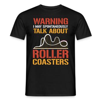 Roller Coaster Track Roller Coaster Lovers Völker - Men's T-Shirt - black - Front - AI Model Male 178 light (178cm)