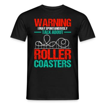 Roller Coaster Track Roller Coaster Lovers Völker - Men's T-Shirt - black - Front - AI Model Male 178 light (178cm)