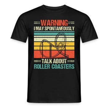 Roller Coaster Track Roller Coaster Lovers Völker - Men's T-Shirt - black - Front - AI Model Male 178 light (178cm)