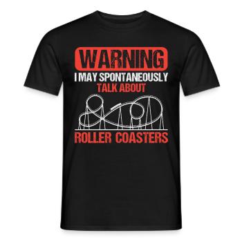 Roller Coaster Track Roller Coaster Lovers Völker - Men's T-Shirt - black - Front - AI Model Male 178 light (178cm)