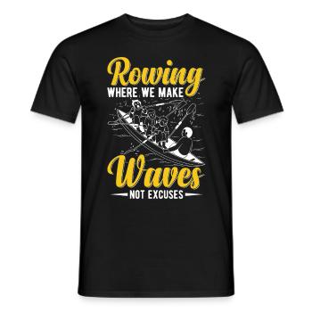Équipe d’aviron pour le barreur Lover Coastal Rowing - T-shirt homme - noir - Devant - AI Model Male 178 light (178cm)
