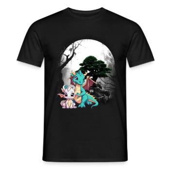 Dragon Dragon Enfant Enfants Conte de fées Dinos - T-shirt homme - noir - Devant - AI Model Male 178 light (178cm)