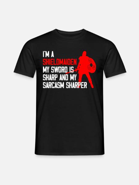 Shieldmaiden Lagertha Germanische Kriegerin - Männer T-Shirt - Schwarz