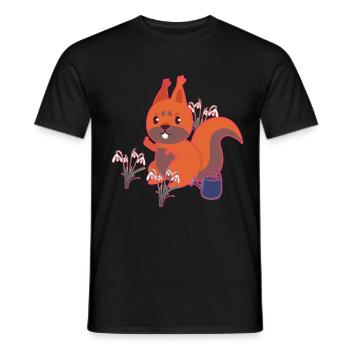 Spring Squirrel Snowdrop Kids - Men's T-Shirt - black - Front - AI Model Male 178 light (178cm)