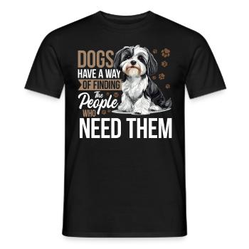 Mignon propriétaire de chien havanais - T-shirt homme - noir - Devant - AI Model Male 178 light (178cm)