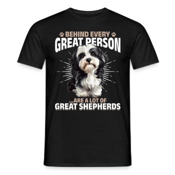 Mignon propriétaire de chien havanais - T-shirt homme - noir - Devant - AI Model Male 178 light (178cm)