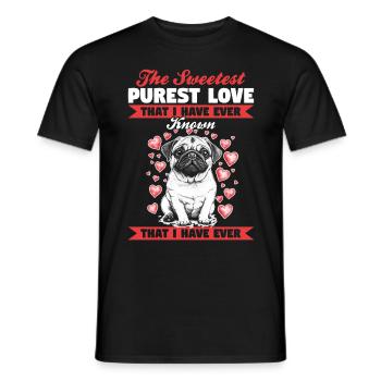 Mignon propriétaire de chien carlin - T-shirt homme - noir - Devant - AI Model Male 178 light (178cm)