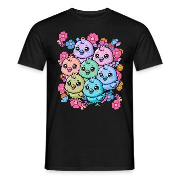 80s 90s Happy Easter Chick Child Kids Baby - Men's T-Shirt - black - Front - AI Model Male 178 light (178cm)