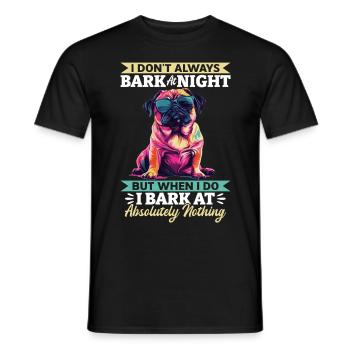 Mignon propriétaire de chien carlin - T-shirt homme - noir - Devant - AI Model Male 178 light (178cm)