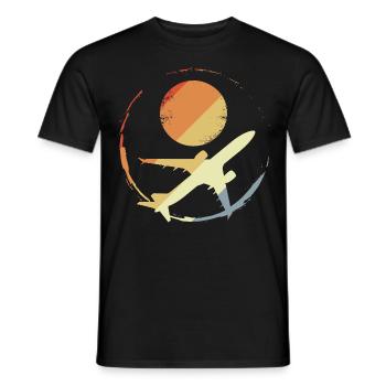 Avion à l’ancienne - T-shirt homme - noir - Devant - AI Model Male 178 light (178cm)