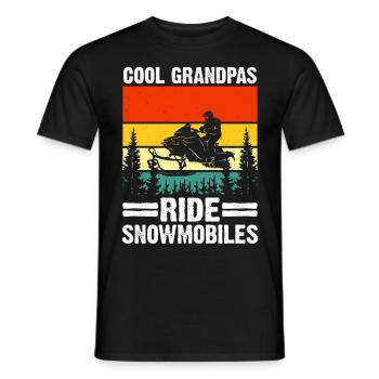 Snowmobile Dad Grandpa - Cool Grandpa Ride Snowmobile - Men's T-Shirt - black - Front - AI Model Male 178 light (178cm)