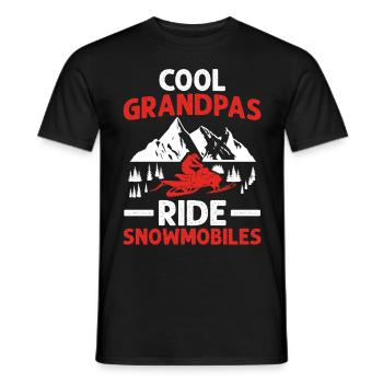 Snowmobile Dad Grandpa - Cool Grandpa Ride Snowmobile - Men's T-Shirt - black - Front - AI Model Male 178 light (178cm)