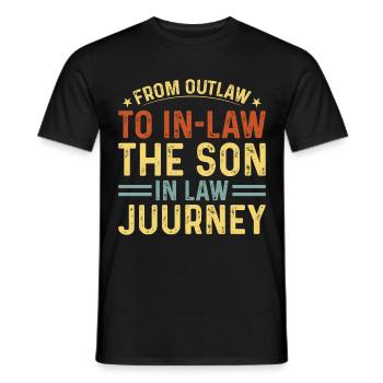 Fils préféré : père, mère, belle-mère - T-shirt homme - noir - Devant - AI Model Male 178 light (178cm)