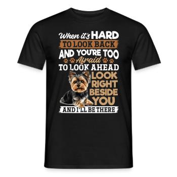 Yorkshire Terrier Propriétaire d’un chien Yorkie - T-shirt homme - noir - Devant - AI Model Male 178 light (178cm)