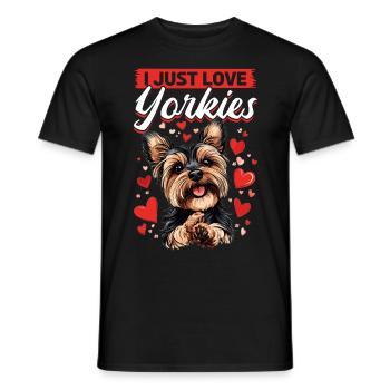 Yorkshire Terrier Propriétaire d’un chien Yorkie - T-shirt homme - noir - Devant - AI Model Male 178 light (178cm)