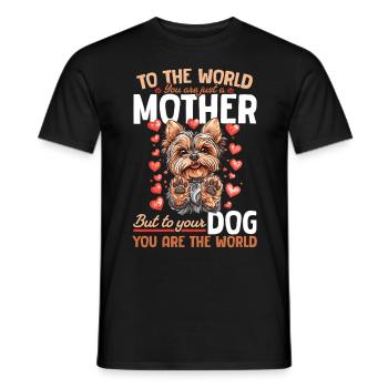 Yorkshire Terrier Propriétaire d’un chien Yorkie - T-shirt homme - noir - Devant - AI Model Male 178 light (178cm)