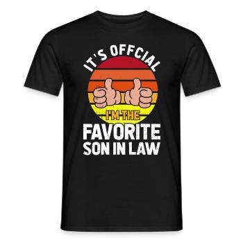 Fils préféré : père, mère, belle-mère - T-shirt homme - noir - Devant - AI Model Male 178 light (178cm)