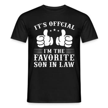 Fils préféré : père, mère, belle-mère - T-shirt homme - noir - Devant - AI Model Male 178 light (178cm)