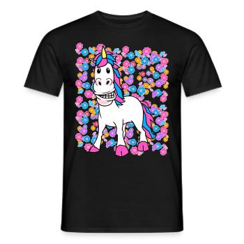 Printemps Eté Licorne Licornes Enfants Enfant - T-shirt homme - noir - Devant - AI Model Male 178 light (178cm)
