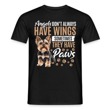 Yorkshire Terrier Propriétaire d’un chien Yorkie - T-shirt homme - noir - Devant - AI Model Male 178 light (178cm)