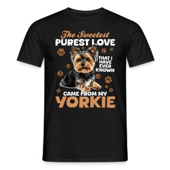Yorkshire Terrier Propriétaire d’un chien Yorkie - T-shirt homme - noir - Devant - AI Model Male 178 light (178cm)
