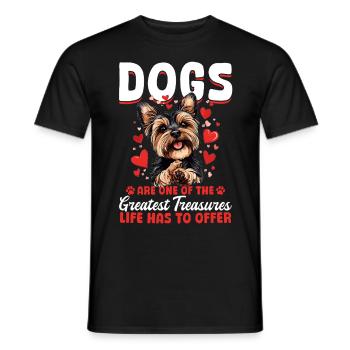 Yorkshire Terrier Propriétaire d’un chien Yorkie - T-shirt homme - noir - Devant - AI Model Male 178 light (178cm)