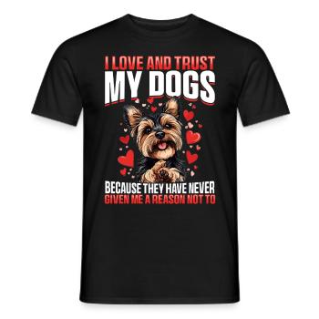 Yorkshire Terrier Propriétaire d’un chien Yorkie - T-shirt homme - noir - Devant - AI Model Male 178 light (178cm)