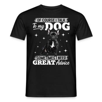 Bouledogue français Frenchie Propriétaire de chien - T-shirt homme - noir - Devant - AI Model Male 178 light (178cm)