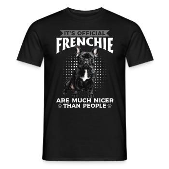 Bouledogue français Frenchie Propriétaire de chien - T-shirt homme - noir - Devant - AI Model Male 178 light (178cm)