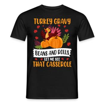Trruthahn Thanksgiving Funny Design - Men's T-Shirt - black - Front - AI Model Male 178 light (178cm)