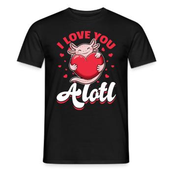 Cute Axolotl Valentine's Day - Men's T-Shirt - black - Front - AI Model Male 178 light (178cm)