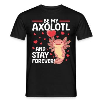 Cute Axolotl Valentins Day - Männer T-Shirt - Schwarz - Vorne - AI Model Male 178 light (178cm)