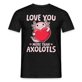 Cute Axolotl Valentine's Day - Men's T-Shirt - black - Front - AI Model Male 178 light (178cm)