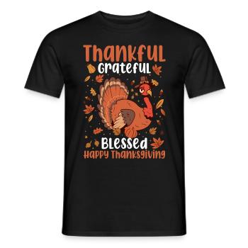 Trruthahn Thanksgiving Funny Design - Men's T-Shirt - black - Front - AI Model Male 178 light (178cm)