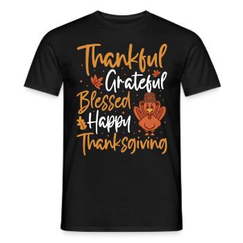 Trruthahn Thanksgiving Funny Design - Men's T-Shirt - black - Front - AI Model Male 178 light (178cm)