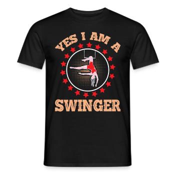 Circus Trapeze for Trapeze Artist Costume - Men's T-Shirt - black - Front - AI Model Male 178 light (178cm)