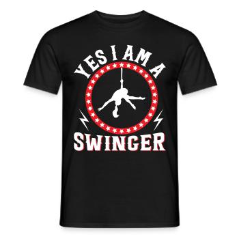 Circus Trapeze for Trapeze Artist Costume - Men's T-Shirt - black - Front - AI Model Male 178 light (178cm)