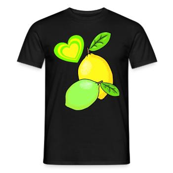 Lemon Lemons Fruits Fruit Fruit Summer - Men's T-Shirt - black - Front - AI Model Male 178 light (178cm)
