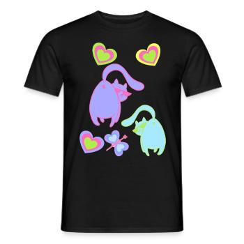Chats Rétro Chat des années 80 des années 90 Vintage Chaton Enfant - T-shirt homme - noir - Devant - AI Model Male 178 light (178cm)
