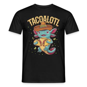Cute Axolotl Taco Tacoalotl Cinco de Mayo - Men's T-Shirt - black - Front - AI Model Male 178 light (178cm)