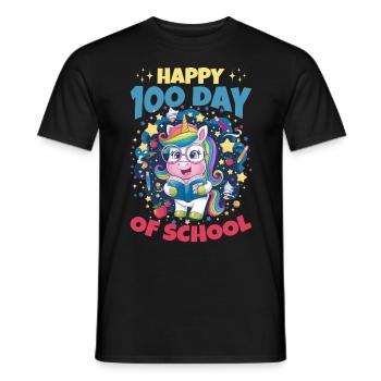 Cute Unicorn Rainbow 100 Days of School - Männer T-Shirt - Schwarz - Vorne - AI Model Male 178 light (178cm)