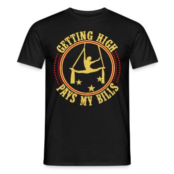 Circus Trapeze for Trapeze Artist Costume - Men's T-Shirt - black - Front - AI Model Male 178 light (178cm)
