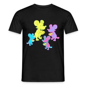 Retro Mice Mouse 80s 90s Vintage Kids Child - Men's T-Shirt - black - Front - AI Model Male 178 light (178cm)